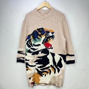 Kenzo Sweater Medium Tiger Knit Jumper Dress Women's Medium